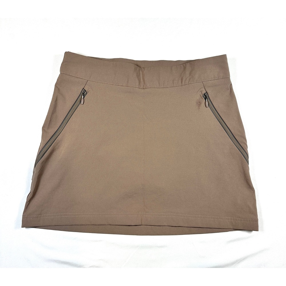 Columbia Womens Tan Active Skort Size S Zipper Pockets Hiking Golf Outdoor Skirt